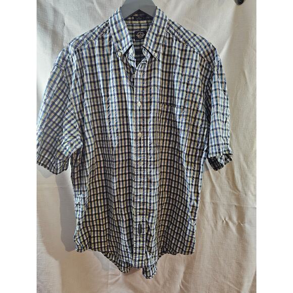 Dockers Mens Button Down Short Sleeve Cotton Blend Shirt, Medium- Muticolor - Picture 1 of 5